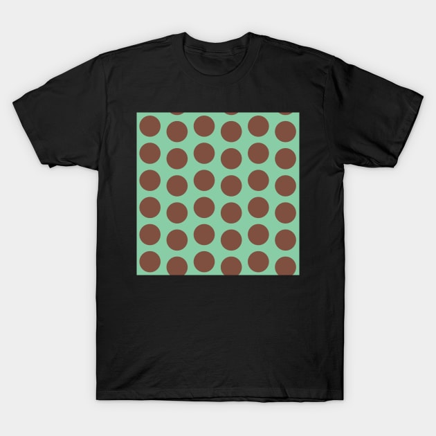 Brown Blue Polka Dots Seamless Repeat Pattern T-Shirt by 2CreativeNomads